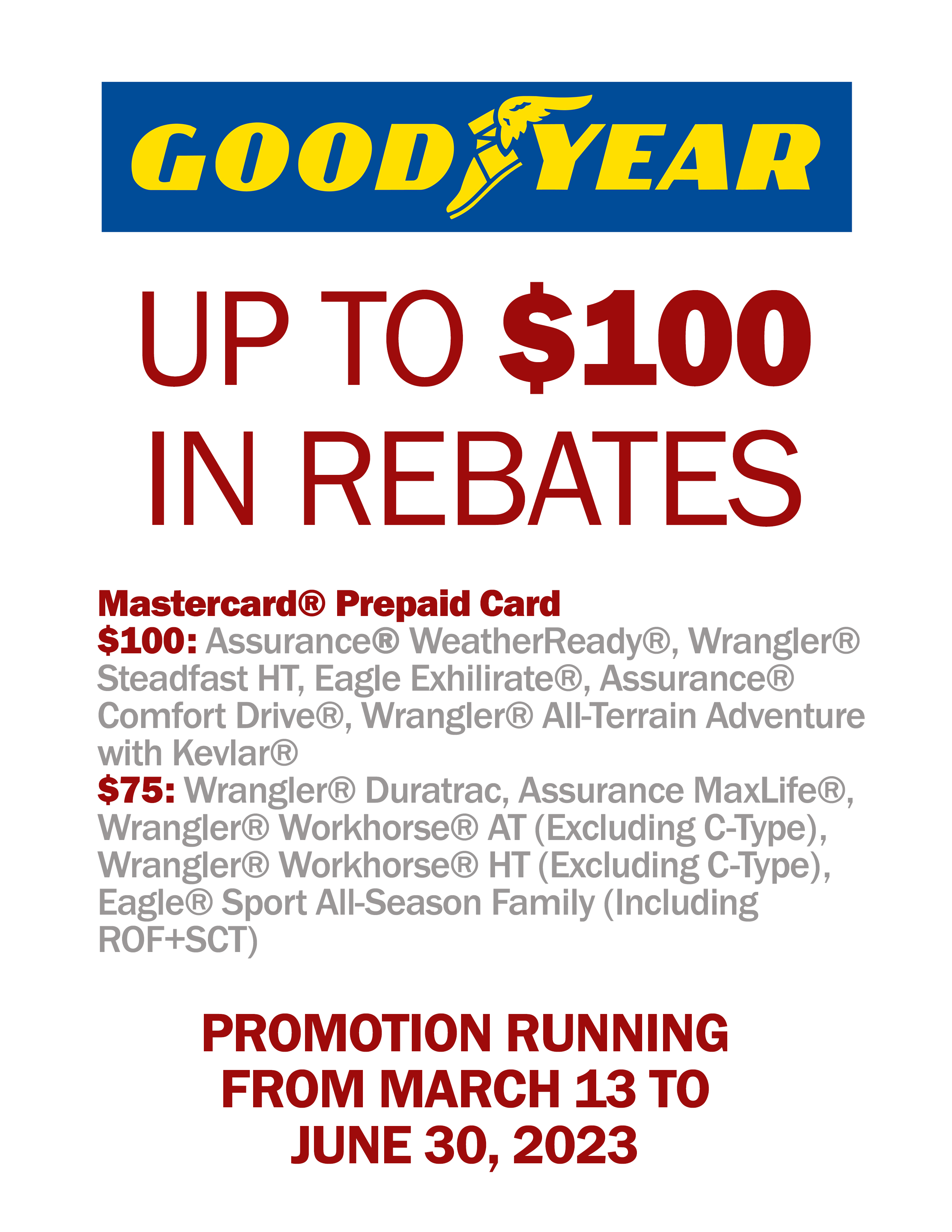 Goodyear Spring 2023 Rebate Downtown Auto Specialist